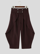Men's Avant-Garde High-Waisted Double Chain Detail Deconstructed Balloon Pant SKUL63812