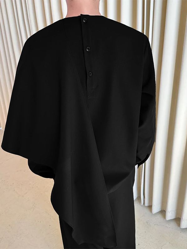 Men's Deconstructed Loose Long Sleeve Shirt SKUL32943