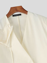 Men's Floral Embellished Shoulder Pad V Neck Long Sleeve Blazer SKUL43807