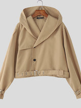 Men's Solid Color Hooded Long Sleeve Jacket SKUL45314