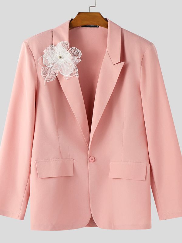 Men's Floral Patchwork Casual Long Sleeve Blazer SKUL43660