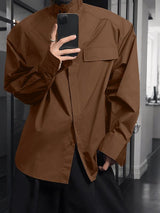 Men's Vintage Design Stand Collar Long Sleeve Shirt SKUL35272
