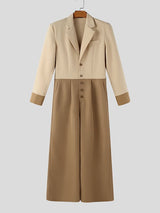 Men's Casual Contrast Color Long Sleeve Jumpsuit SKUL48607