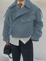 Men's Solid Casual Cropped Long Sleeve Jacket SKUL30423