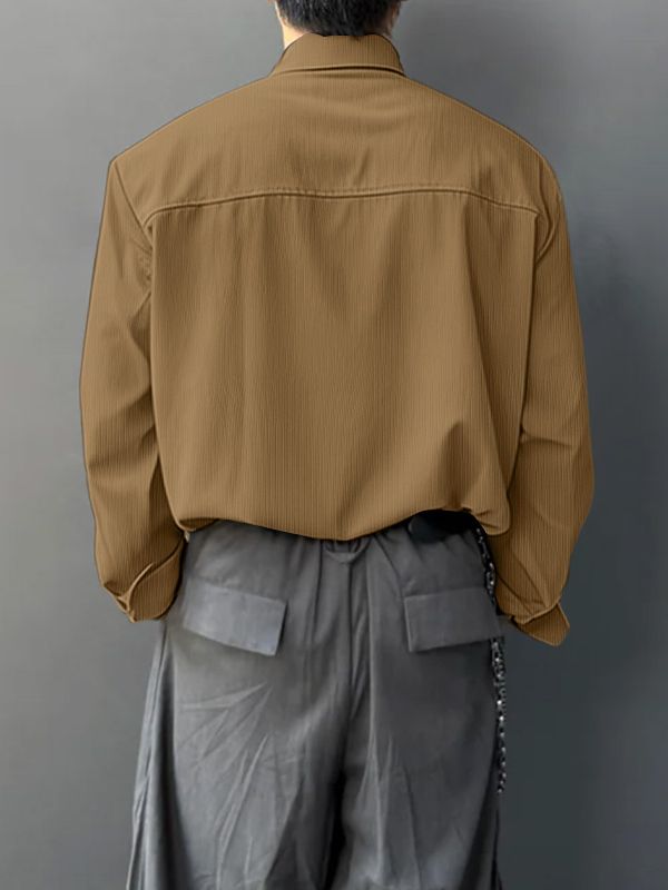 Men's Deconstructed Embroidered Tie Long Sleeve Shirt SKUL45405