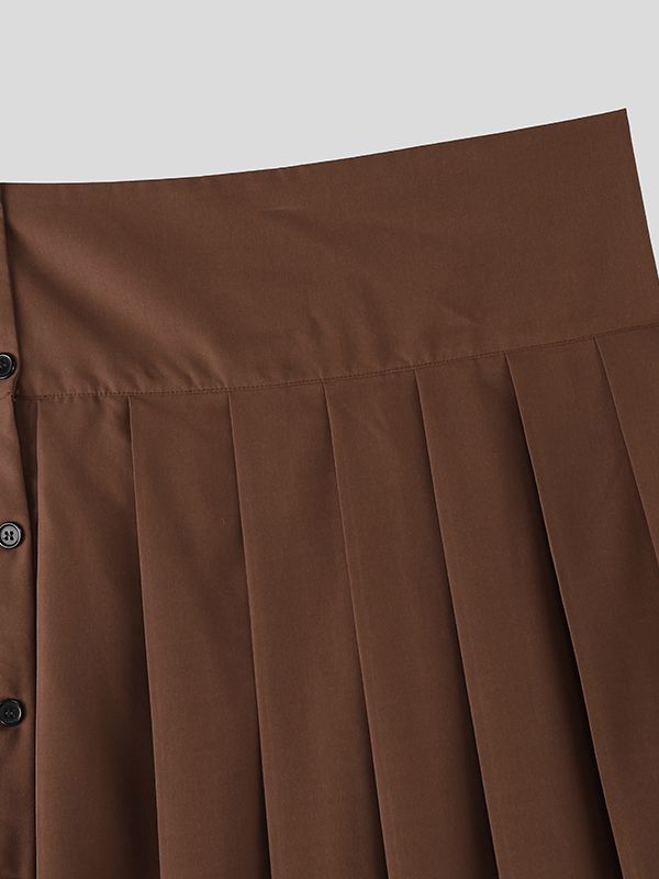 Men's Deconstructed Pleated Wide Leg Genderless Skirt SKUL50029