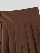 Men's Deconstructed Pleated Wide Leg Genderless Skirt SKUL50029