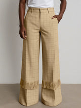 Men's Tassel Patchwork Plaid Casual Pant SKUL26122