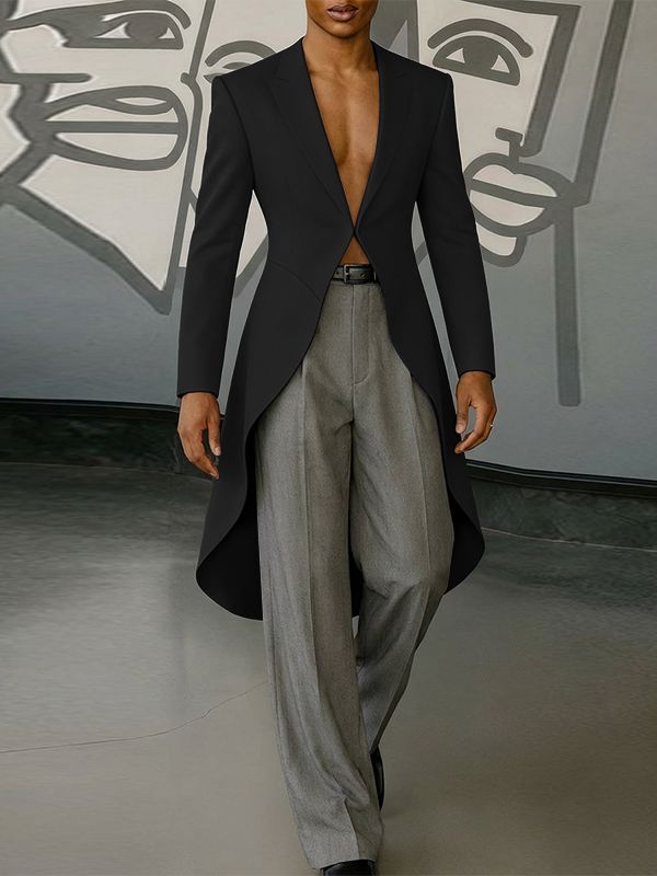 Men's Deconstructed Single Button Long Hem Casual Blazer SKUL51253