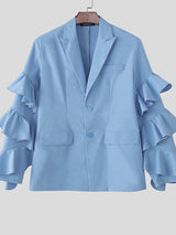 Men's Deconstructed Ruffle Patchwork Casual Blazer SKUL40180