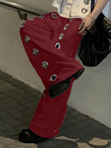 Men's Solid Color Eyelet Casual Pant SKUL22310