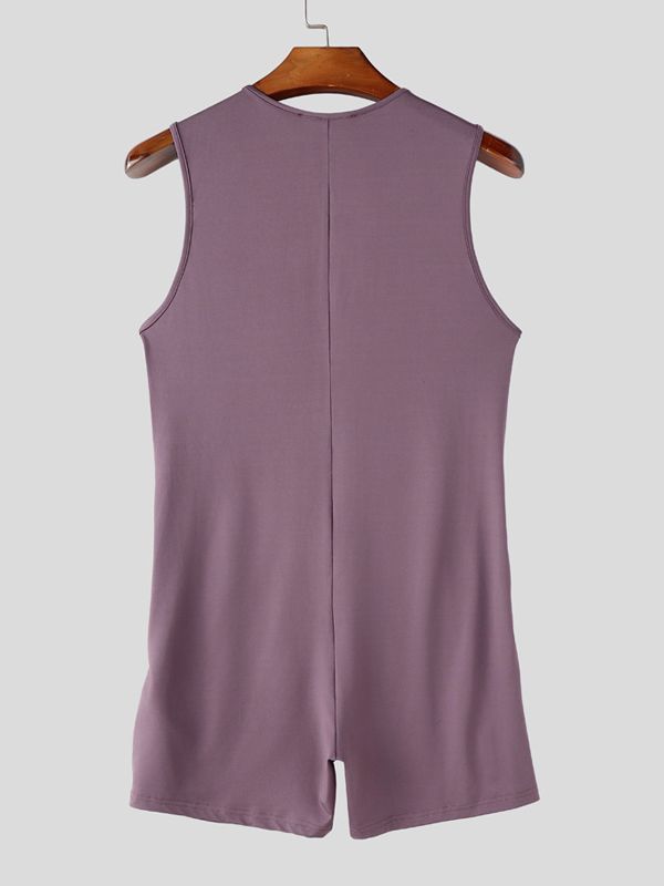 Men's Functional Techwear Half-Zip Deconstructed Leotard Bodysuit SKUL71306