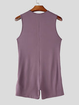 Men's Functional Techwear Half-Zip Deconstructed Leotard Bodysuit SKUL71306