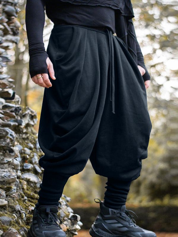 Men's Solid Pleated Loose Casual Pant SKUL32854