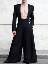 Men's Deconstructed Low Square Neck Long Sleeve Jumpsuit SKUL42668