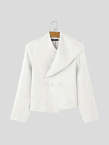 Mens Solid Color Asymmetrical Long Sleeve Blazer SKUK94589