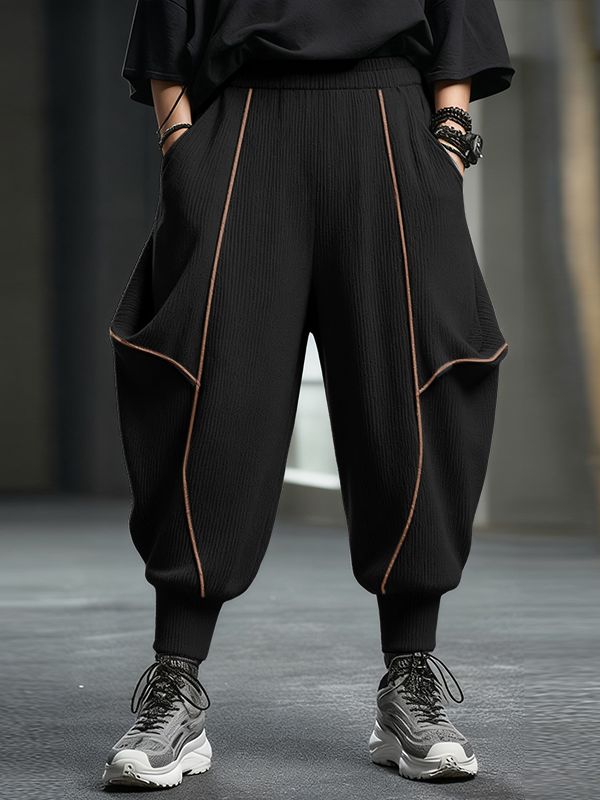 Men's Contrast Line Design Loose Pant SKUL48733