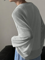 Men's Solid Semi-Sheer Long Sleeve T-Shirt SKUL27283