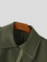 Men's Contrast Cropped Long Sleeve Blazer SKUL46137