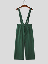 Men's Avant-Garde Victorian Pinstripe Wide-Leg Jumpsuit SKUL75693