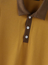 Men's Colorblock Knit Lapel Long Sleeve Shirt SKUL28117