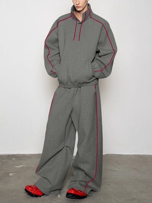 Men's Sport Style Contrast Trim Two Pieces Outfit SKUL48664