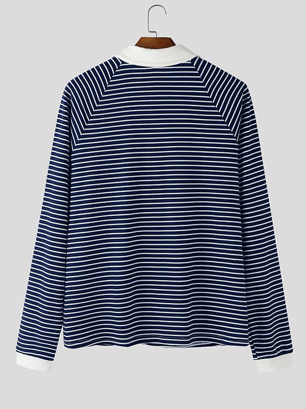 Men's Casual Striped Long Sleeve Shirt SKUL42533