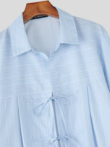 Men's Tie Striped Long Sleeve Shirt SKUL31907