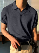 Men's Solid Color Lapel Casual Shirt SKUL23767