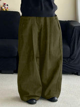 Men's Solid Color Textured Wide Leg Pant SKUL35282