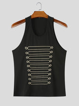 Men's Gym Sun Graphic Print Sleeveless Scoop Neck Tank SKUL70233