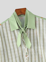 Men's Floral Print Contrast Color Patchwork Half Sleeve Shirt SKUL53143