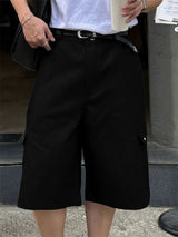 Men's Metal Stud Loose Fit Cropped Short SKUL24774