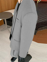 Men's Minimalist Vintage Casual Long Sleeve Blazer SKUL28560