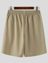 Mens Solid Color Wide-Leg Casual Short SKUL20175