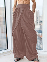 Mens Solid Color Irregular Striped Pant SKUL04234