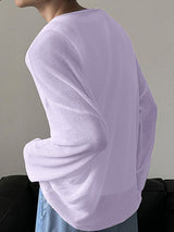 Men's Lazy Style Hollow Knit Long Sleeve T-Shirt SKUL38539