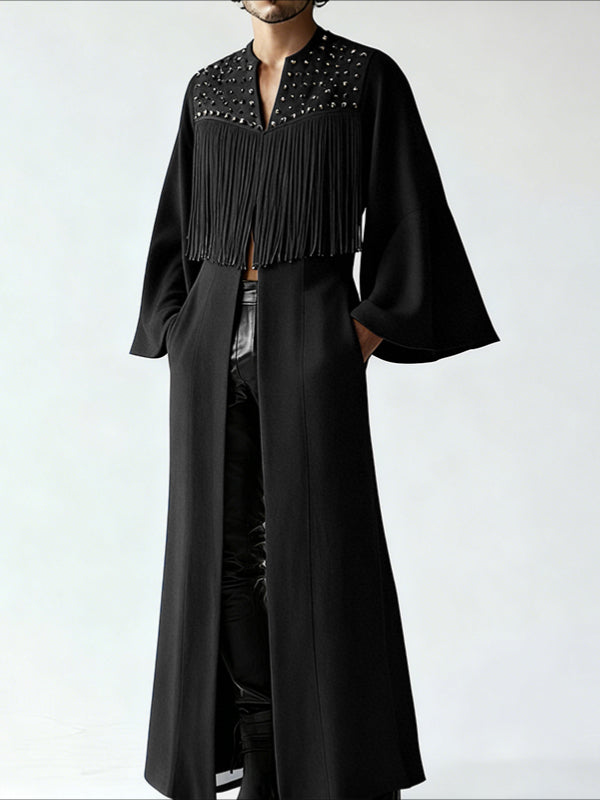 Men's Studded Tassel Flared Sleeve Cardigan SKUL47935