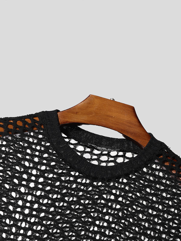 Mens Sheer Mesh Short Sleeve T-Shirt SKUL19709