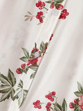 Mens Floral Print Lapel Collar Short Sleeve Shirt SKUK51708