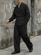 Men's Solid Color Loose Casual Two Pieces Outfit SKUL52016