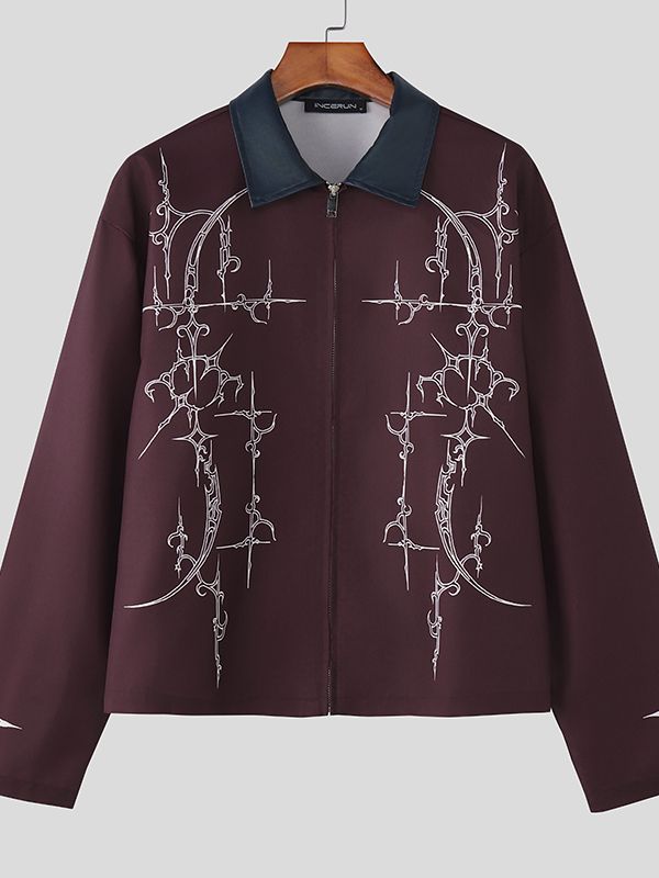 Men's Casual Printed Long Sleeve Jacket SKUL40153