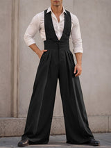 Men's Vintage Elegant High Waist Wide Leg Jumpsuit SKUL75524