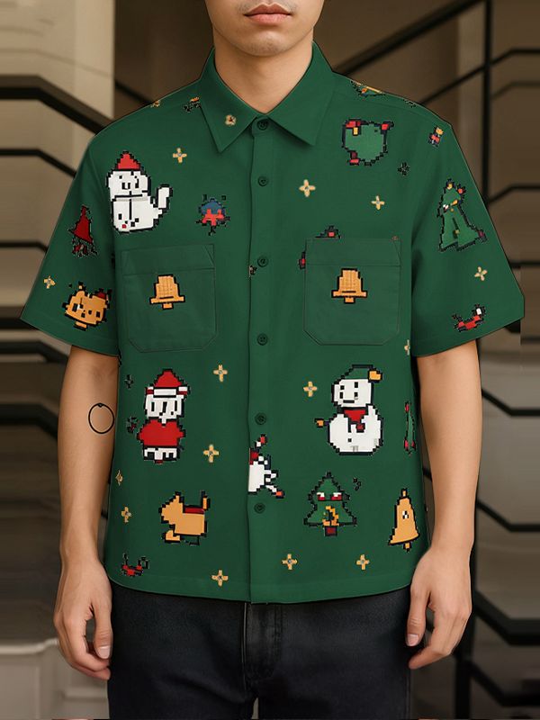 Men's Fun Print Short Sleeve Shirt SKUL39002