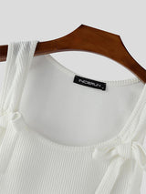 Men's Textured Bow Tie Cropped Tank SKUL21054