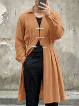 Men's Sheer Frog Button Long Sleeve Cardigan SKUL57282