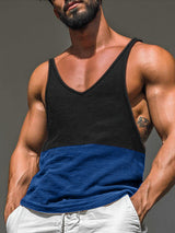 Mens Contrast Color Knit Casual Tank SKUL20213