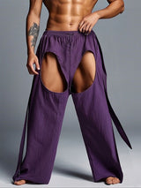 Mens Solid Color Cut-Out Casual Pant SKUK98076