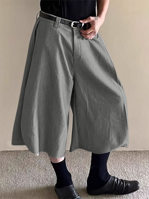 Mens Solid Color Loose Wide-Leg Casual Pant SKUL17898
