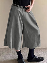 Mens Solid Color Loose Wide-Leg Casual Pant SKUL17898
